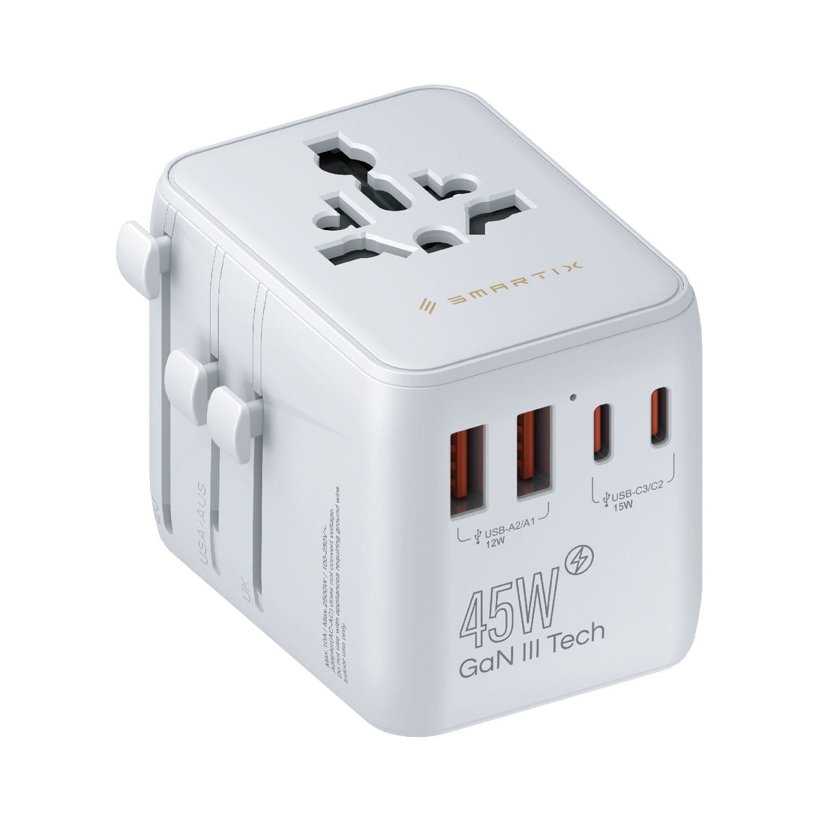 Smartix Premium 7-in-1 GaN International 45W Travel Adaptor