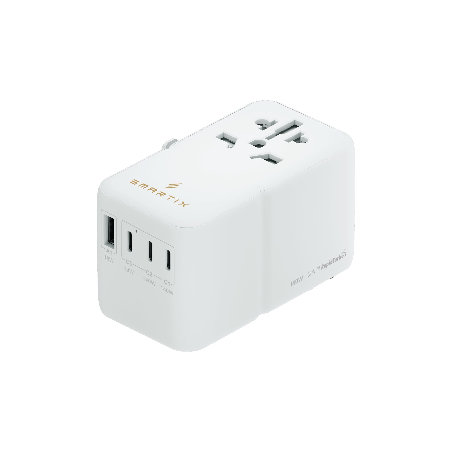 140W GaN International Travel Adaptor - 140W Gan RapidTurbo Technology