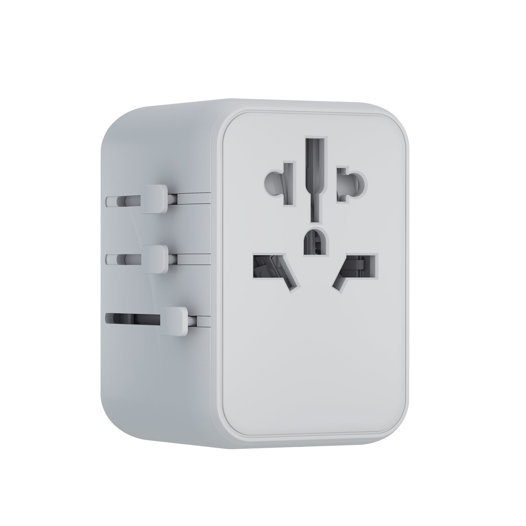 Smartix Premium Universal 20W Travel Adapter: 4-in-1 Fast Charger, 1xUSB-C & 2xUSB-A, 2500W Power, Worldwide Compatibility - White