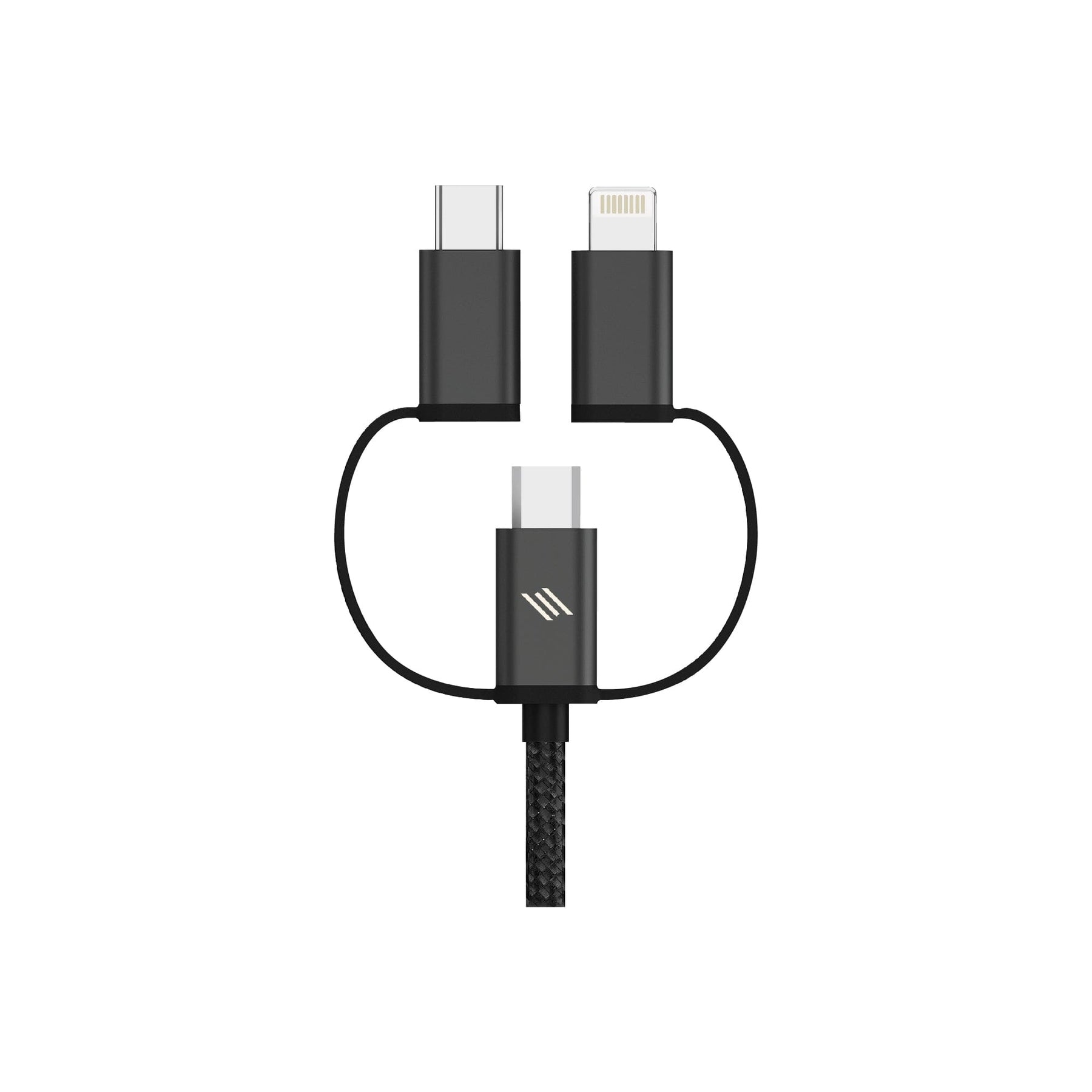 3-in-1 Fast Charge Cable-27W PD For USB-C-Power Output For Micro USB-12W Power Output For Lightning