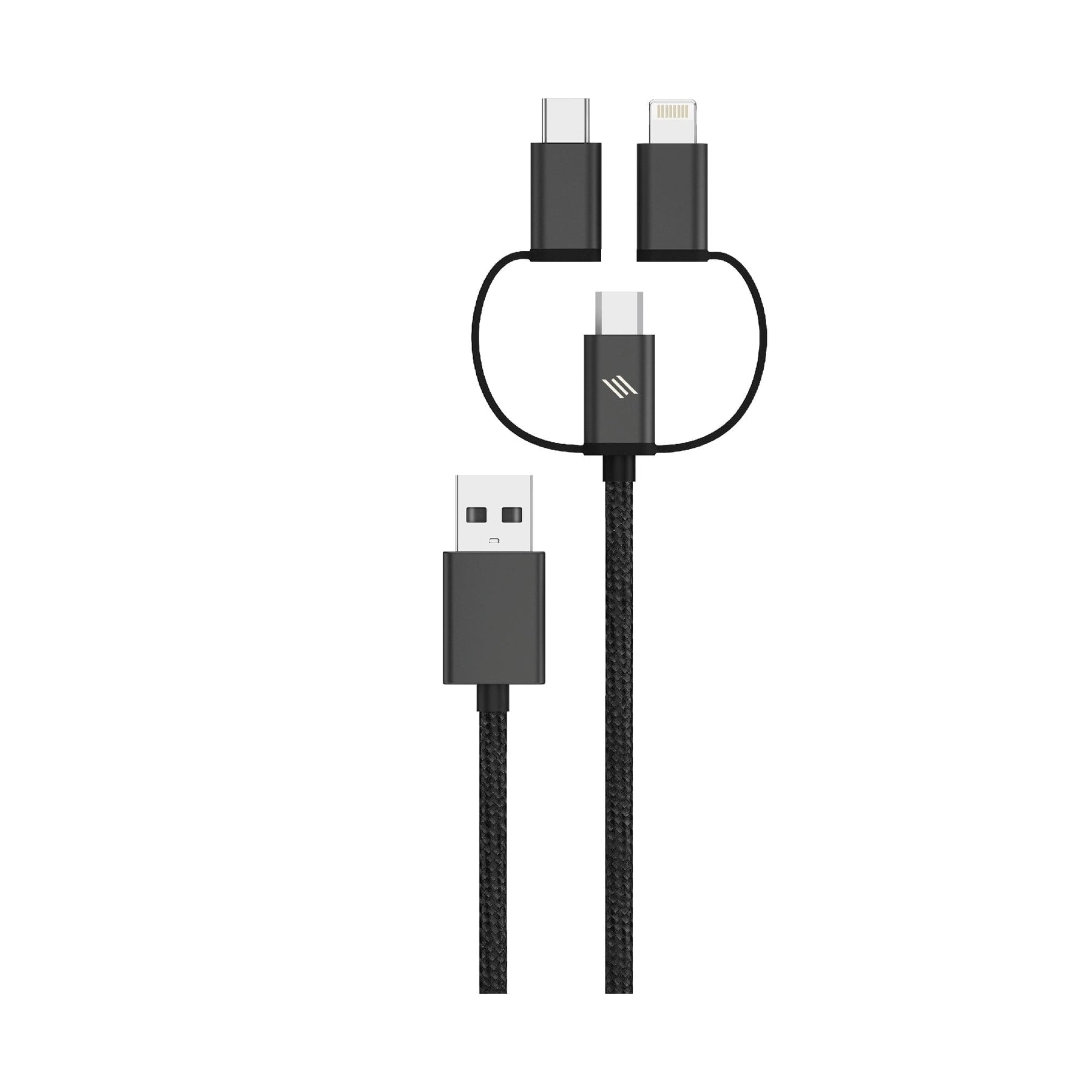 3-in-1 Fast Charge Cable-27W PD For USB-C-Power Output For Micro USB-12W Power Output For Lightning