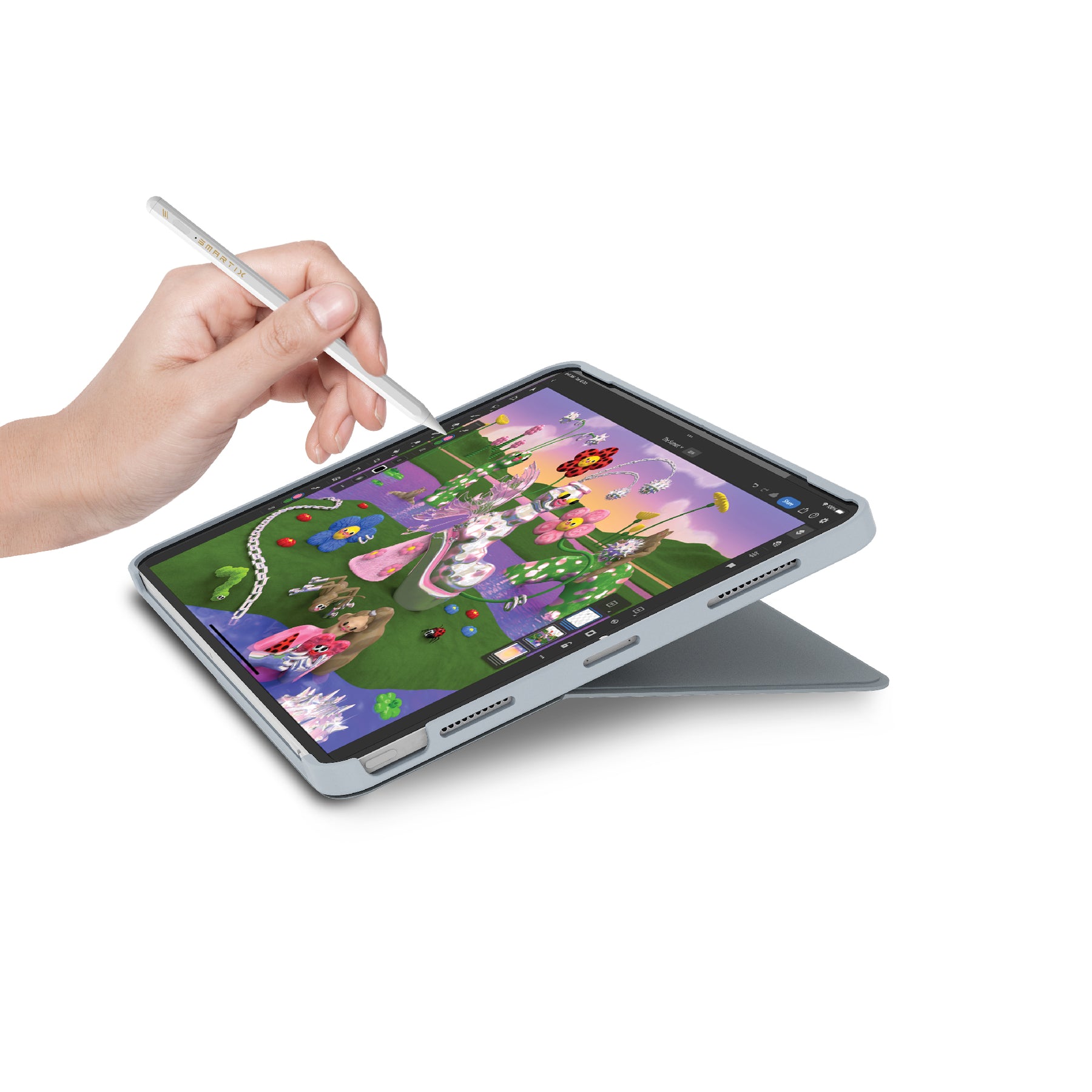 Smartix Detachable Wireless KB with Trackpad for iPad Air 13" M2 & Pro 12.9" 6th Gen + iPad Pencil