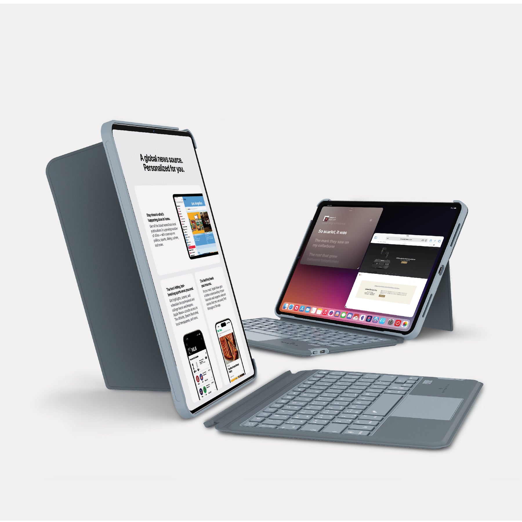 Smartix Detachable Wireless KB with Trackpad for iPad Air 13" M2 & Pro 12.9" 6th Gen + iPad Pencil