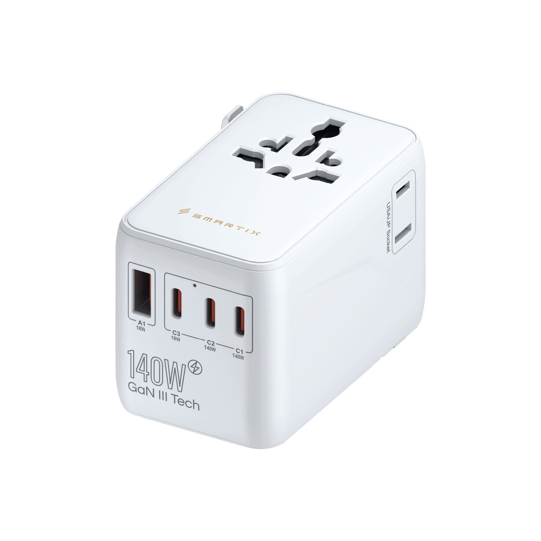 Smartix Premium  6-in-1 GaN International 140W Travel Adaptor