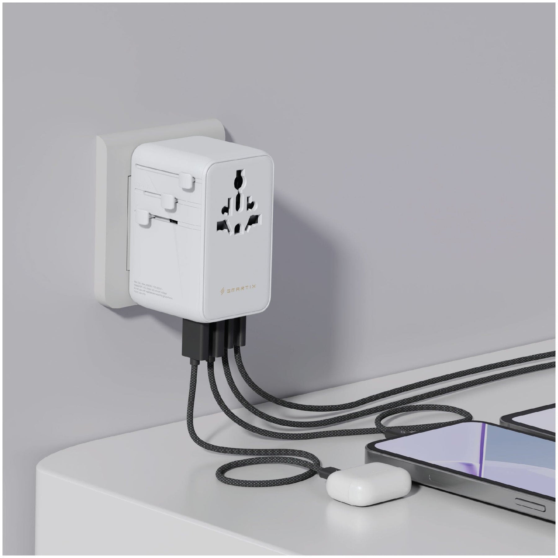 Smartix Premium  6-in-1 GaN International 140W Travel Adaptor