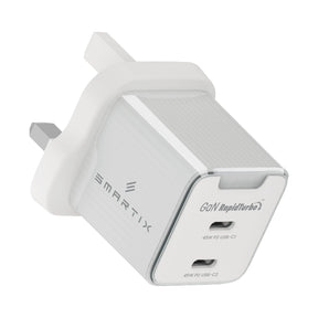 45W GaN Wall Adaptor - 2 x 45W PD for USB-C, IntelliCharge Technology