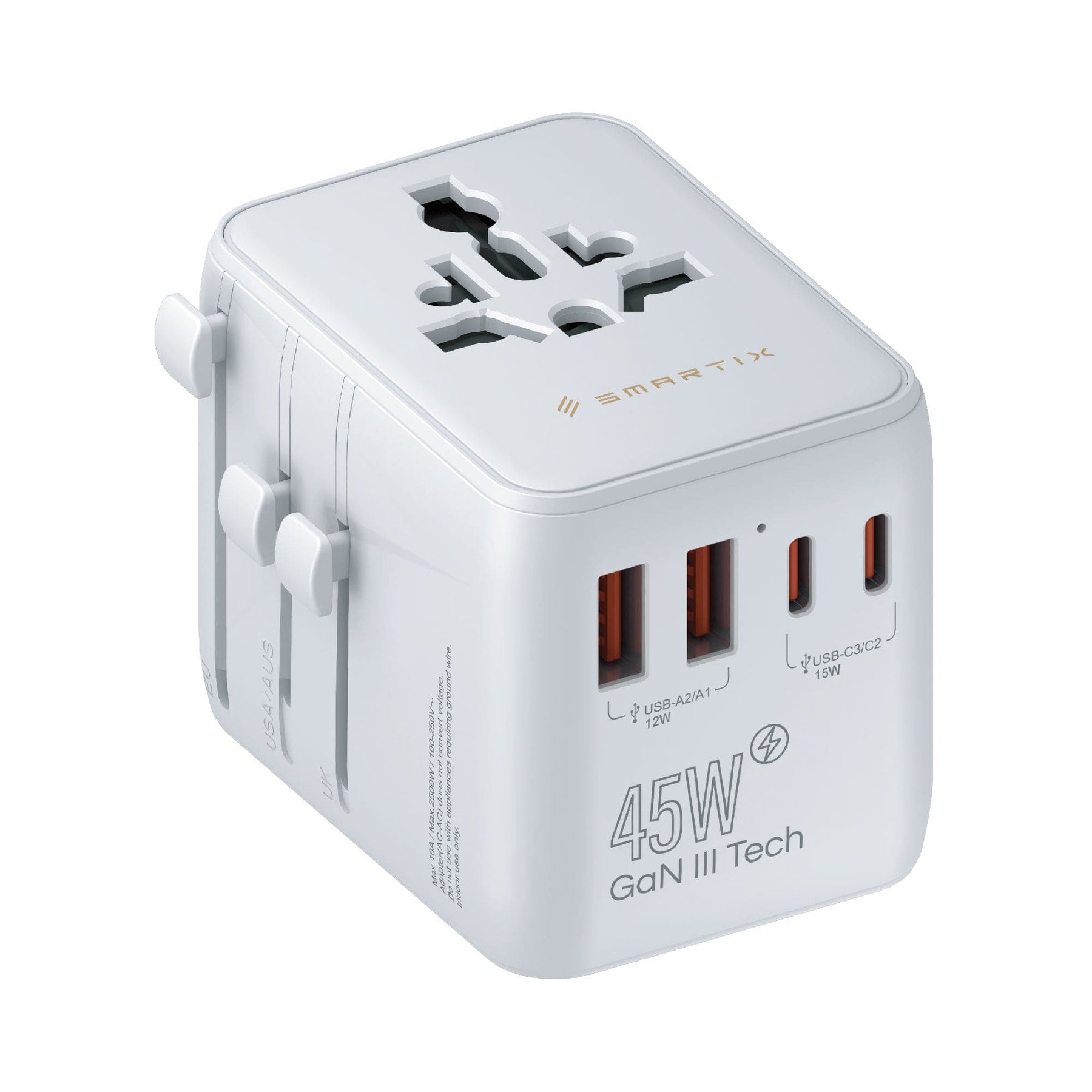 Smartix Premium 7-in-1 GaN International 45W Travel Adaptor