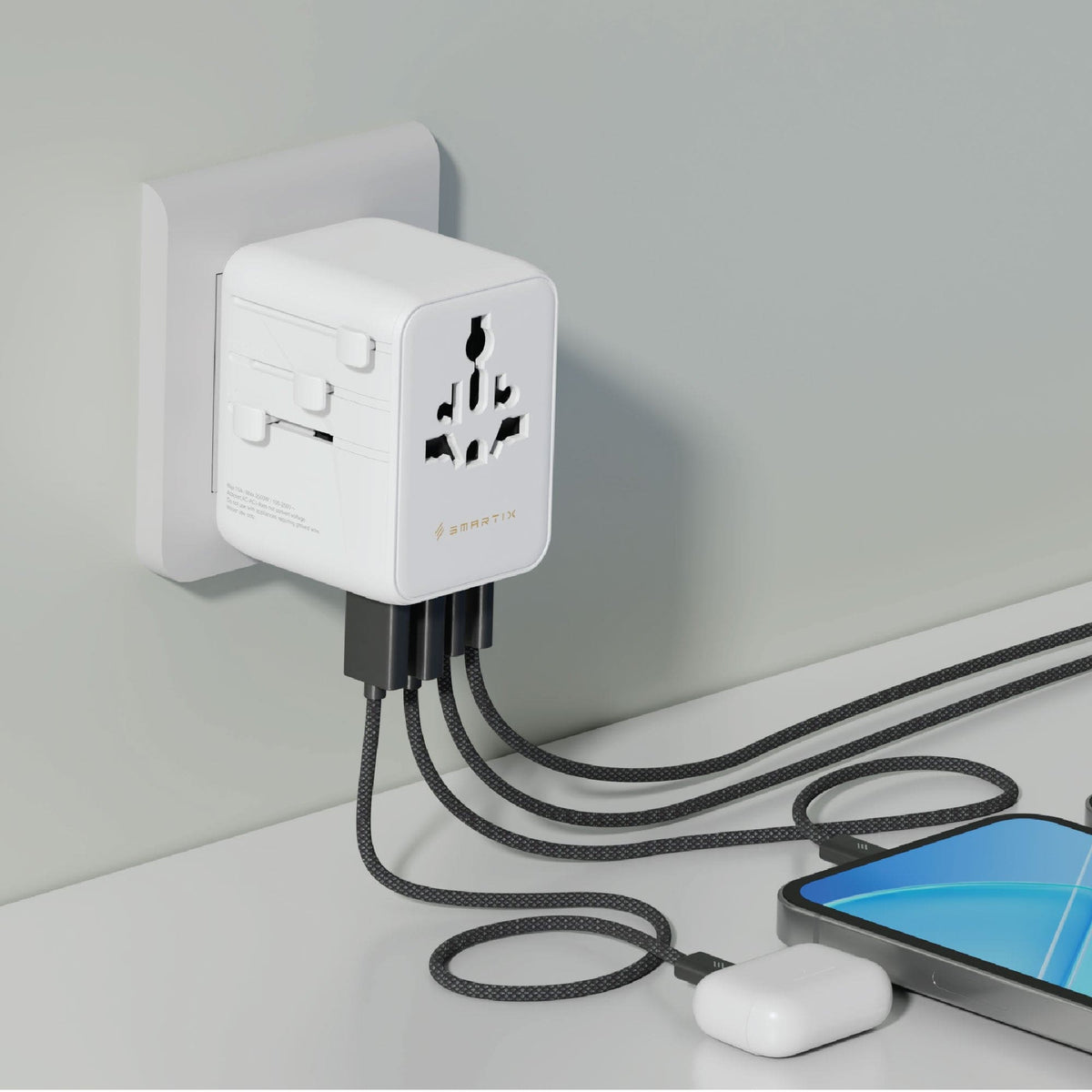 Smartix Premium 7-in-1 GaN International 45W Travel Adaptor Smart Infocom Computer Electric Accessories Trading L. L. C