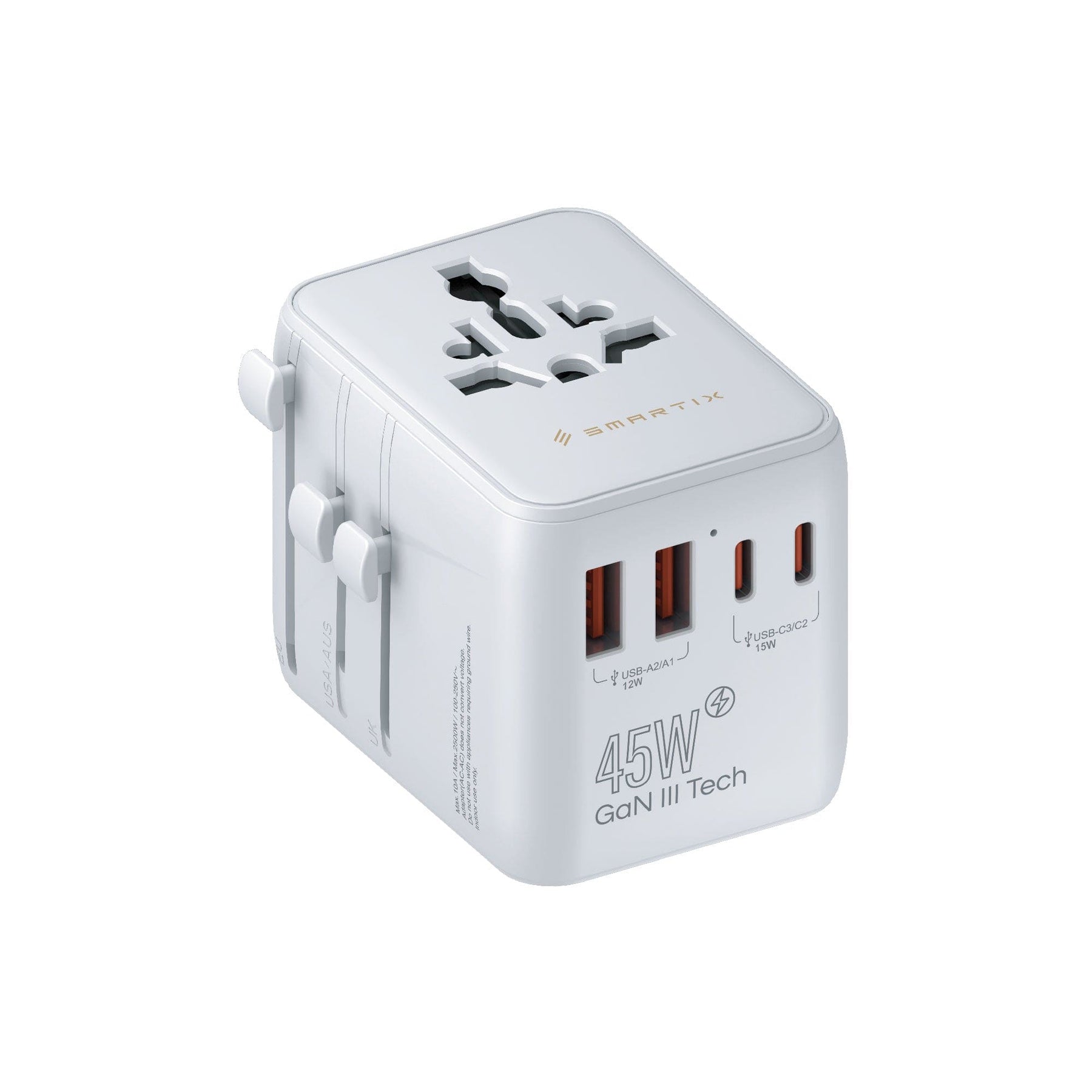 Smartix Premium 7-in-1 GaN International 45W Travel Adaptor
