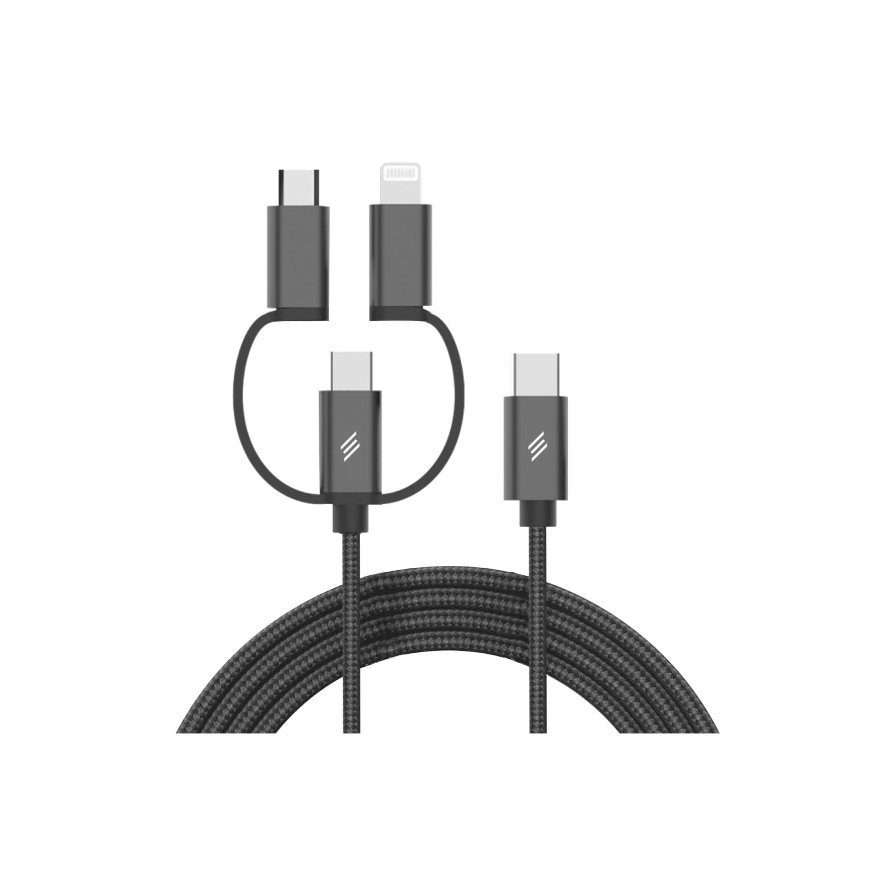 Smartix Premium 3 in 1 Braided Cable USB-C to USB-C/Lightning/Micro Smart Infocom Computer Electric Accessories Trading L. L. C
