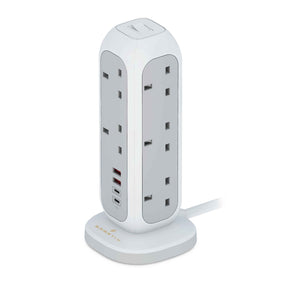 Smartix Premium 15 - in - 1 Power Tower 11 AC Outlets, 35W USB - C & USB - A, 10m Extension, Overload Protection, 3250W Heavy - Duty - SMART INFOCOMM FZ - LLC