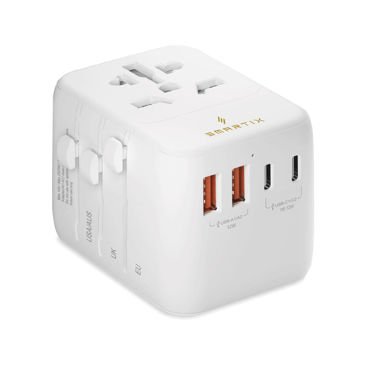 Smartix Premium 35W Travel Adaptor - 35W PD For USB - C, 1x 35W GaN USB - C PD, 2x 12W USB - C PD - SMART INFOCOMM FZ - LLC