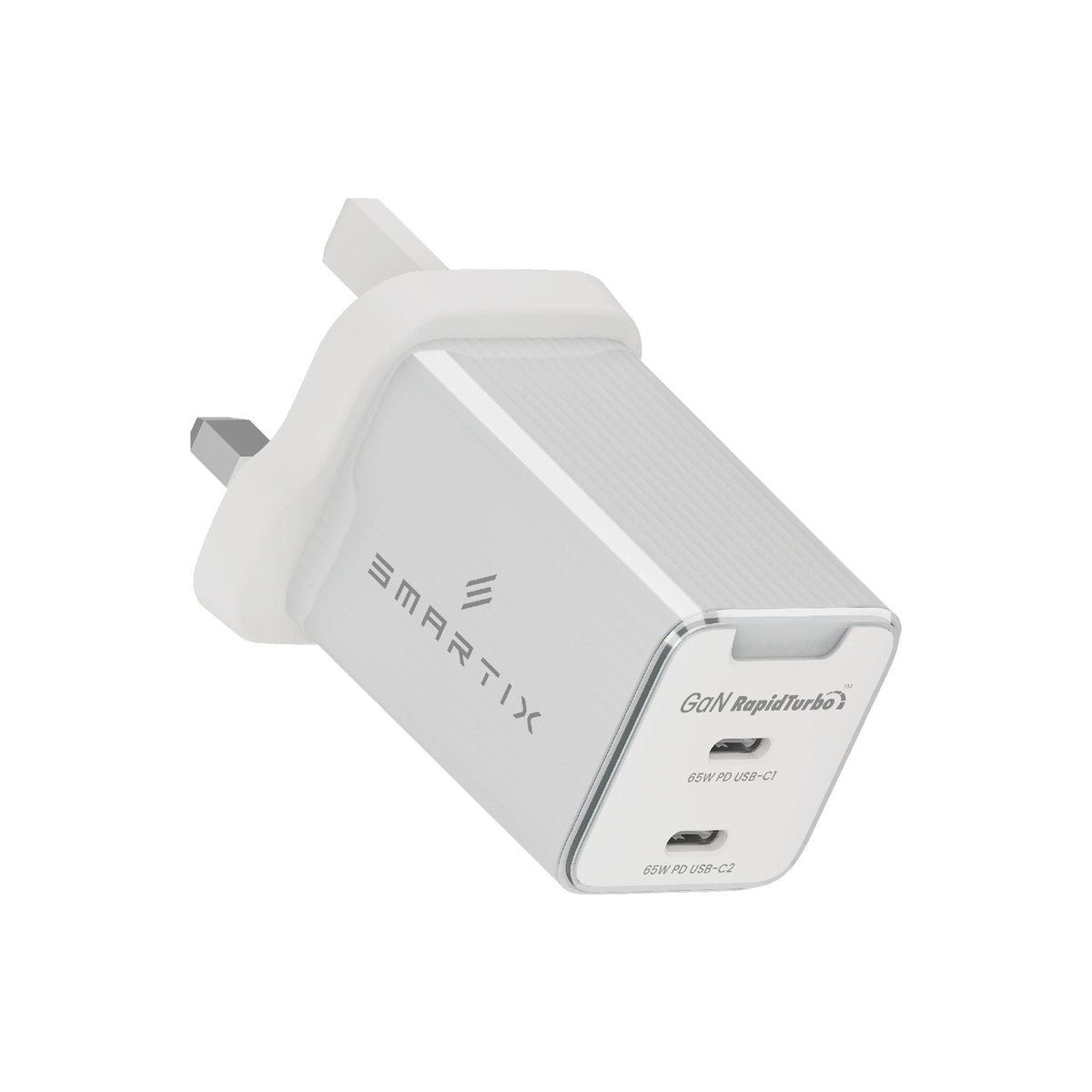 Smartix Premium 65W GaN Wall Adaptor - 2 x 65W PD for USB - C, IntelliCharge Technology - SMART INFOCOMM FZ - LLC