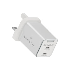 Smartix Premium 65W GaN Wall Adaptor - 2 x 65W PD for USB - C, IntelliCharge Technology - SMART INFOCOMM FZ - LLC