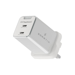 Smartix Premium 65W GaN Wall Adaptor - 2 x 65W PD for USB - C, IntelliCharge Technology - SMART INFOCOMM FZ - LLC