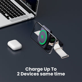 Smartix Premium Dual Magnetic Qi Wireless Fast Charger: Foldable MagSafe for iPhone 15/14/13/12, Apple Watch & AirPods - Black - SMART INFOCOMM FZ - LLC